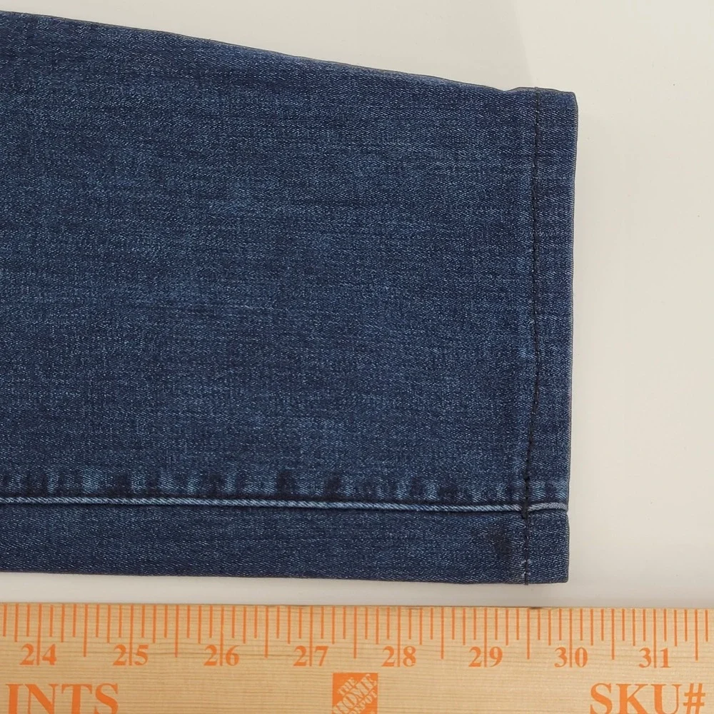 7‎ For All Mankind High Waist Straight Leg Jeans 31 Blue Stretch Denim Womens